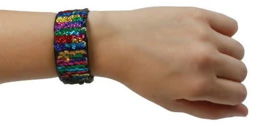 Rainbow Sequin Slap Bracelet - 24 Pack