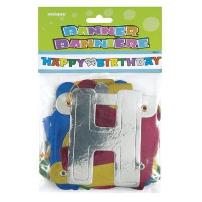 HAPPY BIRTHDAY JOINTED  LETTER BANNER 4 FEET LONG