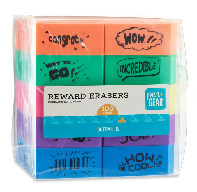 REWARD ERASERS - Container/100pcs