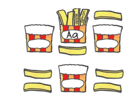 MINI BULLETIN BOARD SET CUSTOMIZABLE FRENCH FRY 141 PIECES