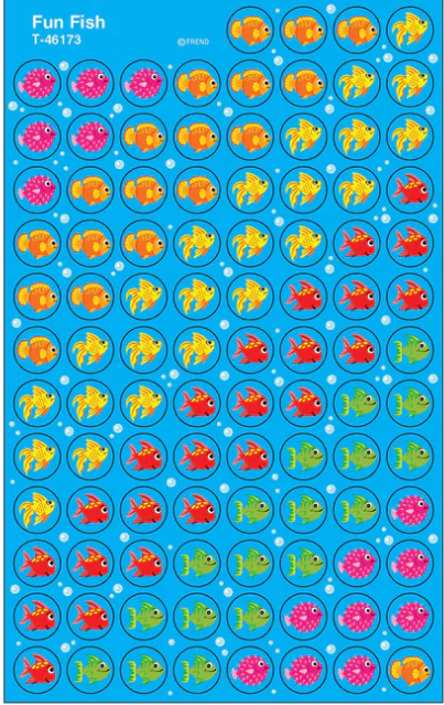 STICKERS: FUN FISH 8 SHEETS