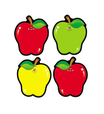 CUT-OUTS: CARTOON ASSORTED APPLES 4.5"X5.5" 36 PACK