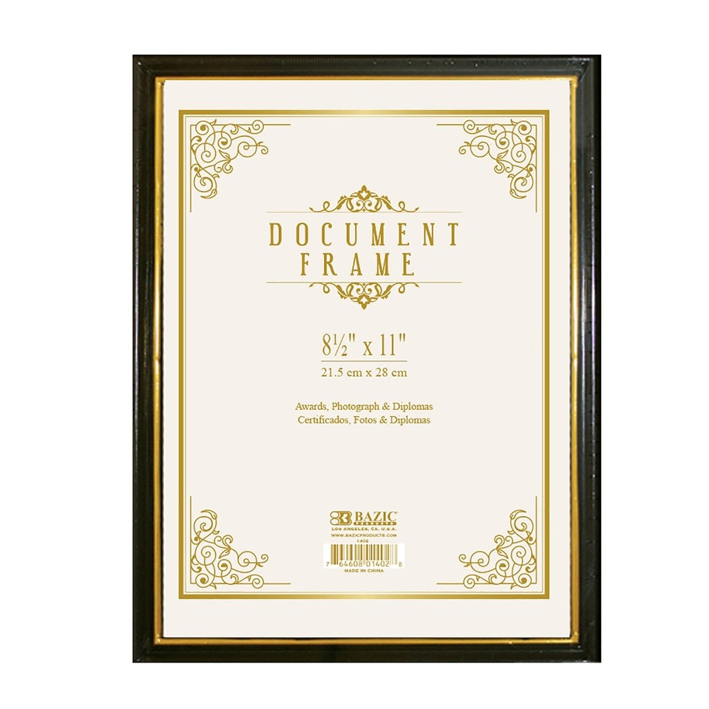 DOCUMENT FRAME WITH GOLD BORDER 8.5"X11"