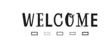 BULLETIN BOARD SET BLACK AND WHITE WELCOME