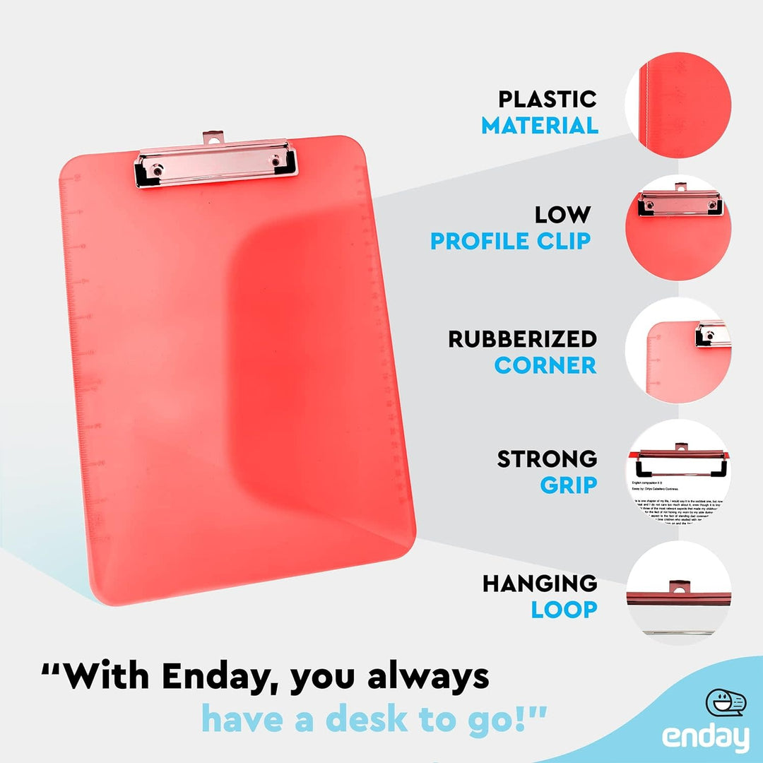 PLASTIC CLIPBOARD 9"X12" - RED