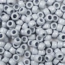 PONY BEADS: OPAQUE GRAY 6mmX9mm 900 PACK