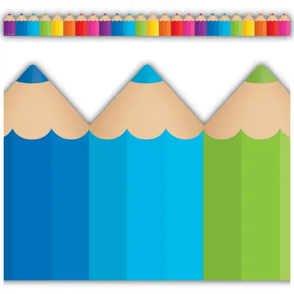 DIE CUT BORDER COLORED PENCILS - 2 3/4"X35&