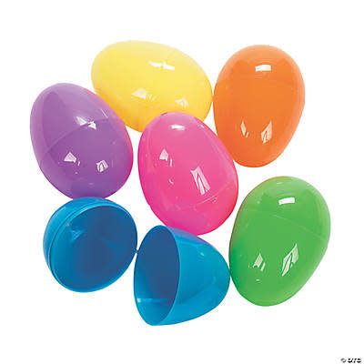 EGGS PLASTIC BRIGHT JUMBO 3" 12 PACK