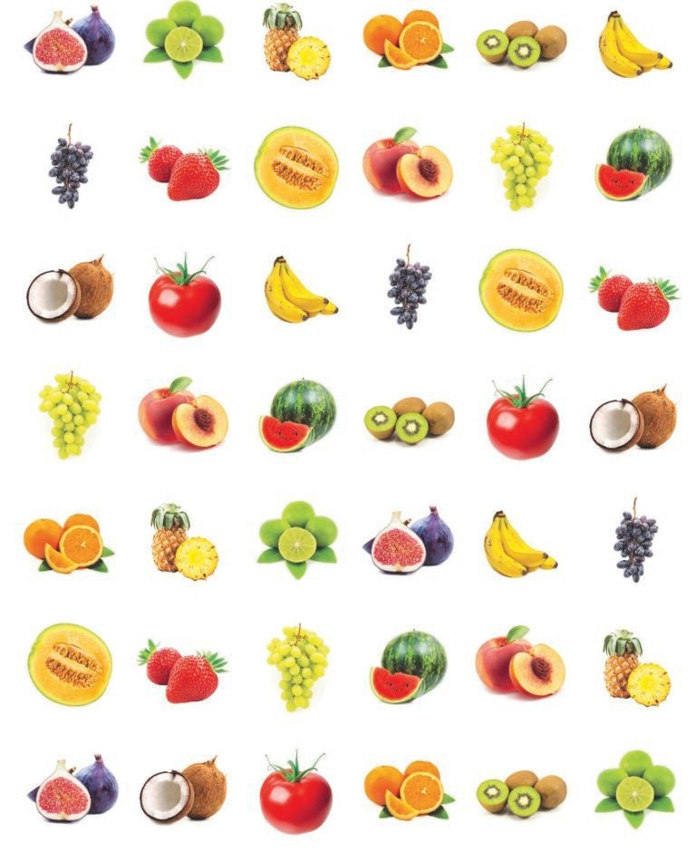 STICKER: FRUIT -SMALL CIRCLE 3/4" - 6 SHEETS