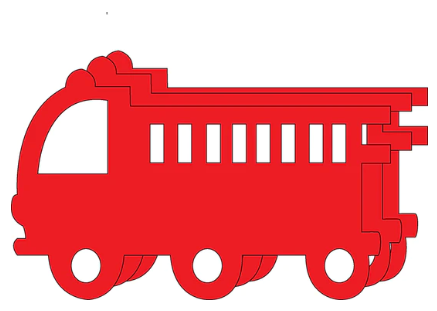 CUT-OUTS: LARGE FIRE TRUCK 31pc
