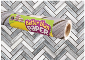 BETTER BACKING PAPER: WHITE AND GRAY HERRINGBONE 48"X12&