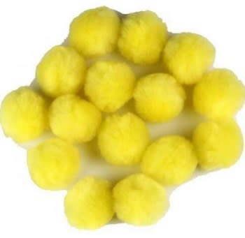 POM POMS: 1.5" YELLOW 15 PACK