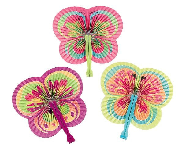 BUTTERFLY FOLDING FANS 12PCS