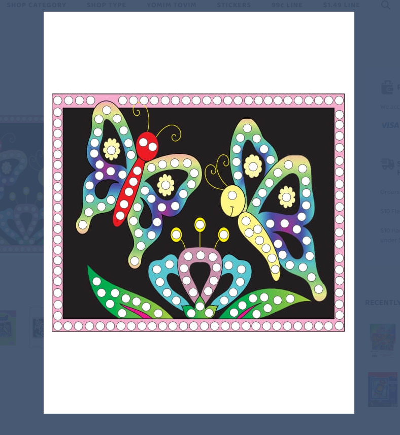 JEWEL ART: BUTTERFLIES 6.5"X8"