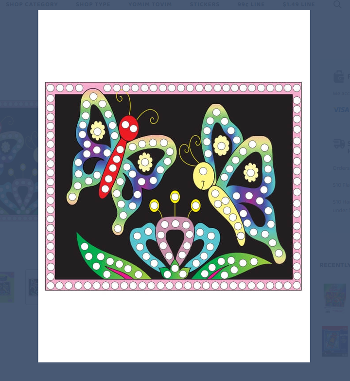 JEWEL ART: BUTTERFLIES 6.5"X8"