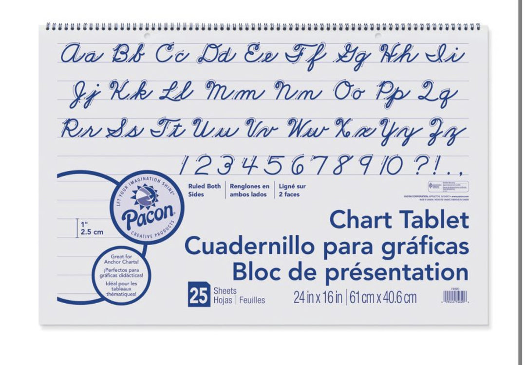 CHART TABLET 24"x16" 1" RULING - 25 SHEETS