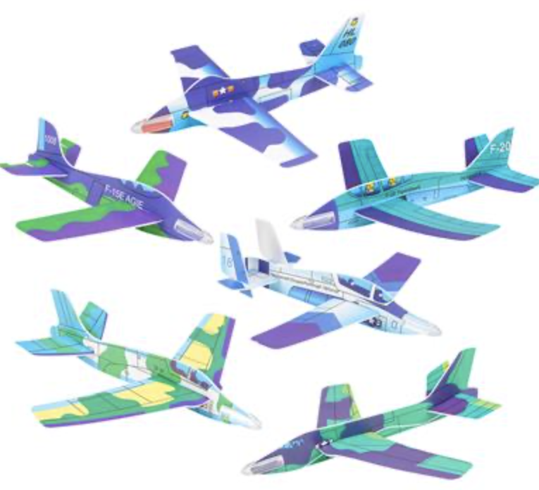 FIGHTER JET AIRPLANE GLIDERS 12 PACK
