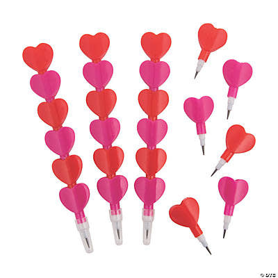 HEART STACKING PENCILS - 6 PACK
