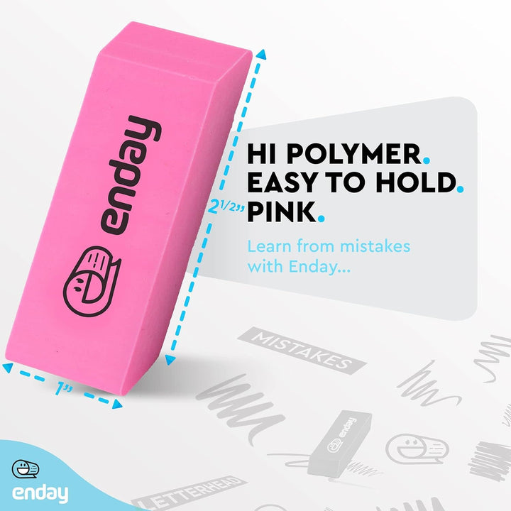 PINK SOFT BEVEL  ERASER- 4 PACK
