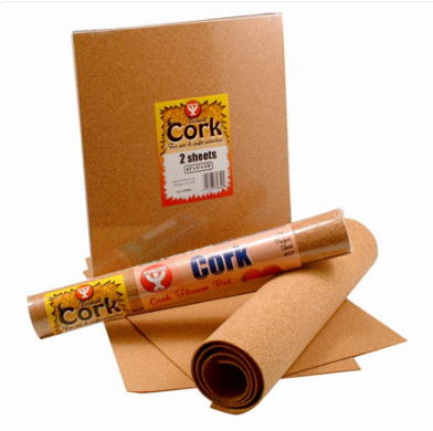 CORK SHEETS  12x18in x 3mm PKG/12sheets
