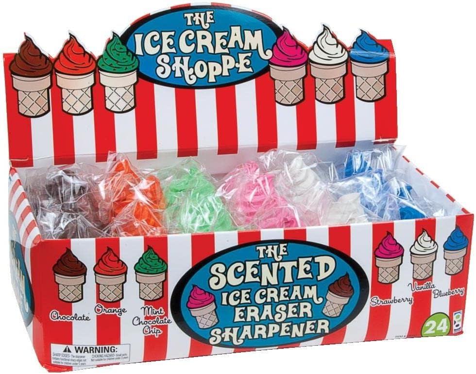 ICE CREAM SHOPPE SCENTED ERASER PENCIL TOPPER WITH SHARPENER