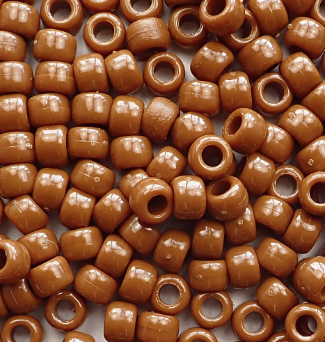 PONY BEADS: OPAQUE  BROWN 6mmX9mm 750 PACK