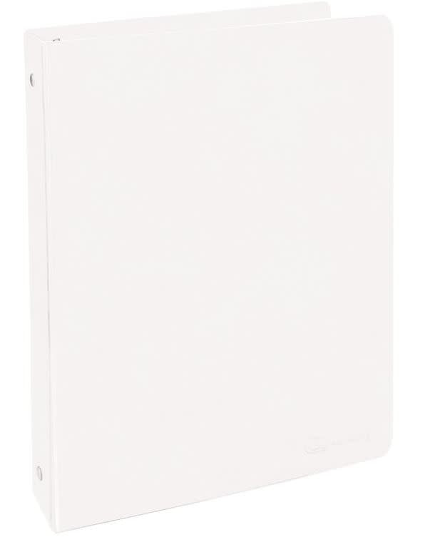 VIEW BINDER: 1" O-RING WITH 2 POCKETS - WHITE