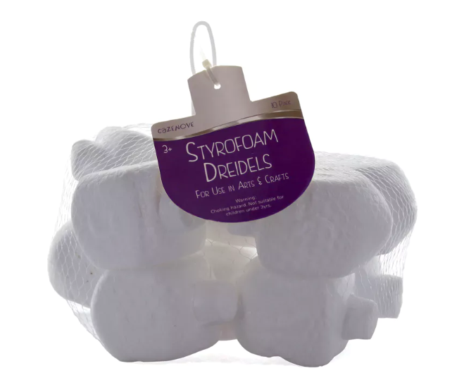 STYROFOAM DREIDLES 2x3" 10PC