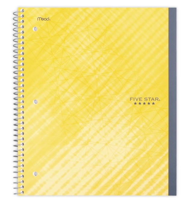NOTEBOOK FIVE STAR 1-SUBJECT COLLEGE RULED  100 Sheets