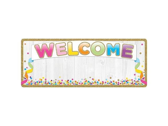POLY BANNER: WELCOME  - CONFETTI 9"X24"
