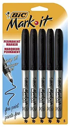 MARKER BIC  MARK IT - FINE POINT BLACK 5 PACK