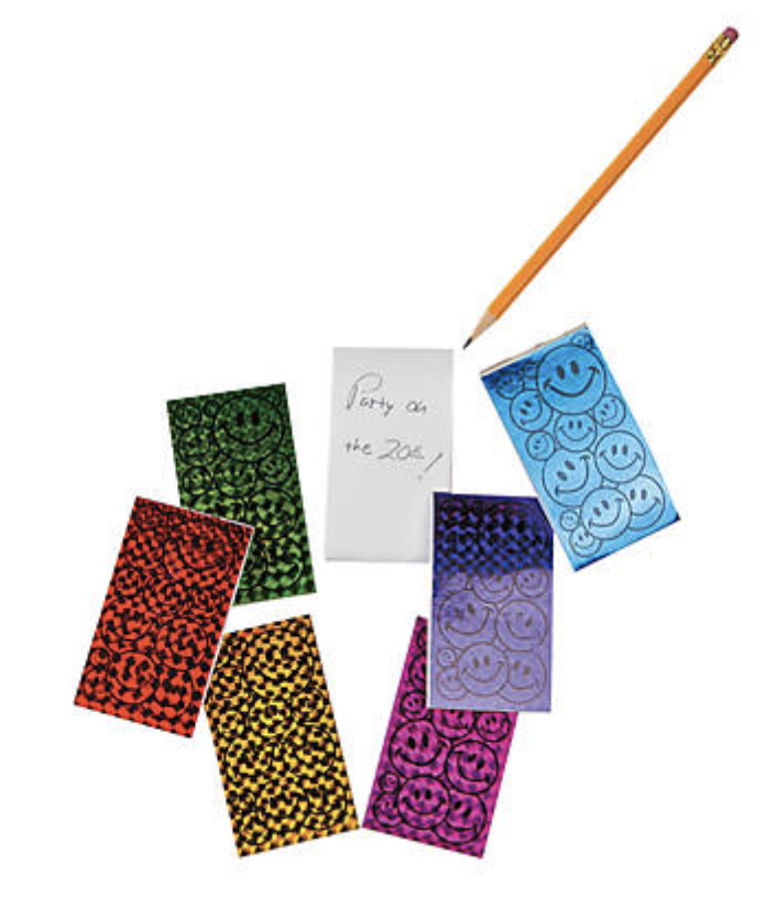 NOTEPAD SMILE FACE METALLIC - 72 PACK - Creative Kids