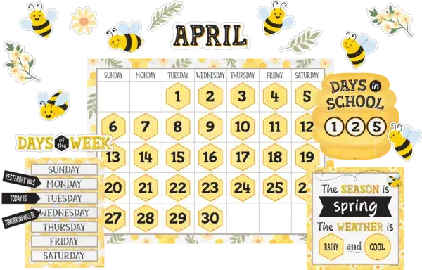 BULLETIN BOARD SET: BUZZING BEES CALENDAR