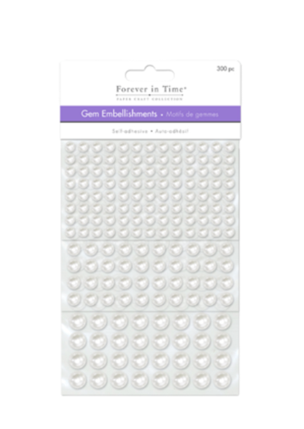 SELF ADHESIVE FLAT BACK PEARLS 3 SIZES- 6/8/10mm 300 PACK