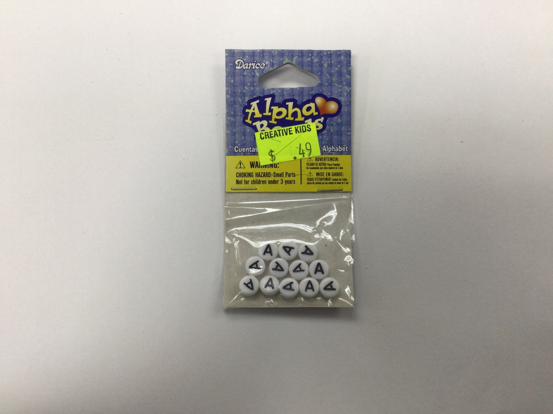 ALPHA BEADS LETTER A  12/PKG