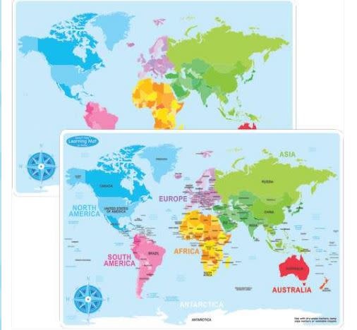 POLY CHART:  WORLD MAP DOUBLE SIDED  12"X17"