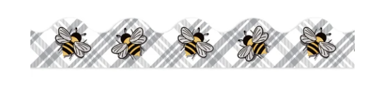 SCALLOPED BORDER : HIVE BEES - 2 1/4"x37&