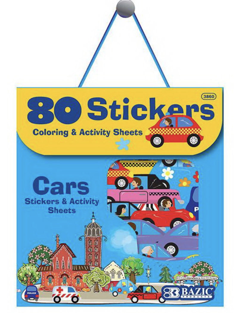 CARS- STICKERS &amp;  ACTIVITY SHEETS