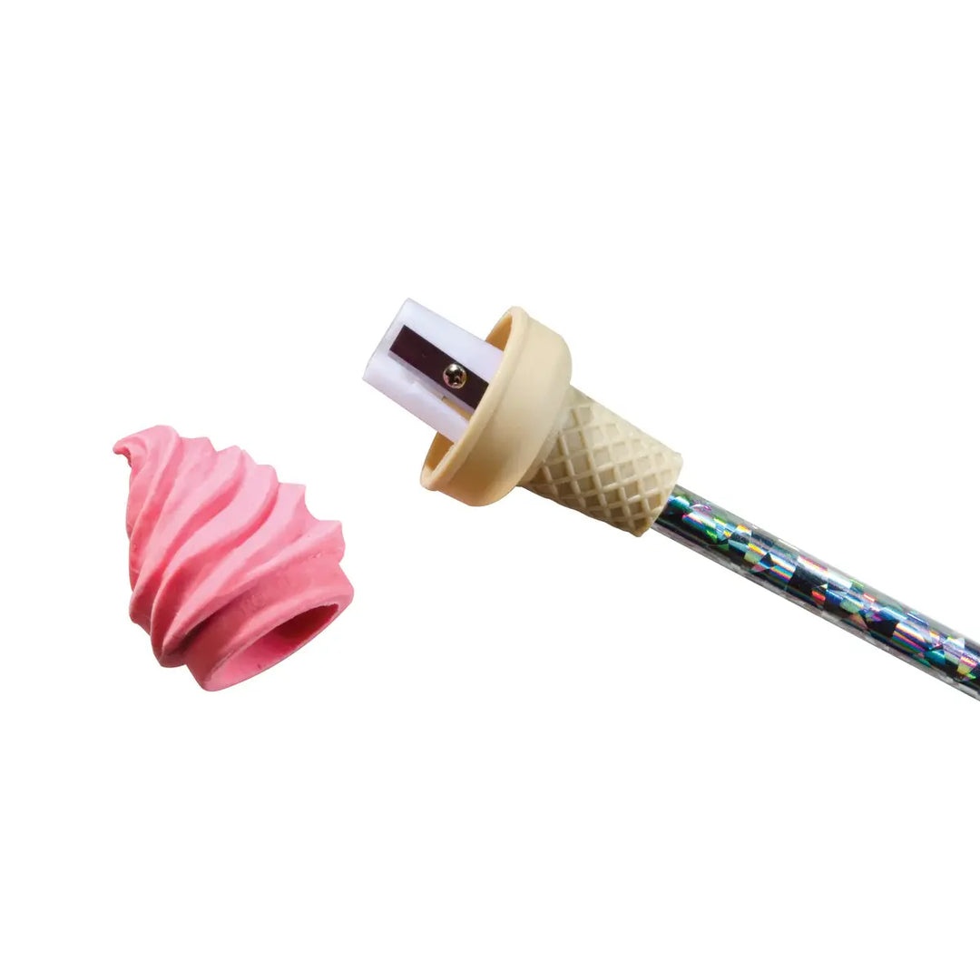 ICE CREAM SHOPPE SCENTED ERASER PENCIL TOPPER WITH SHARPENER