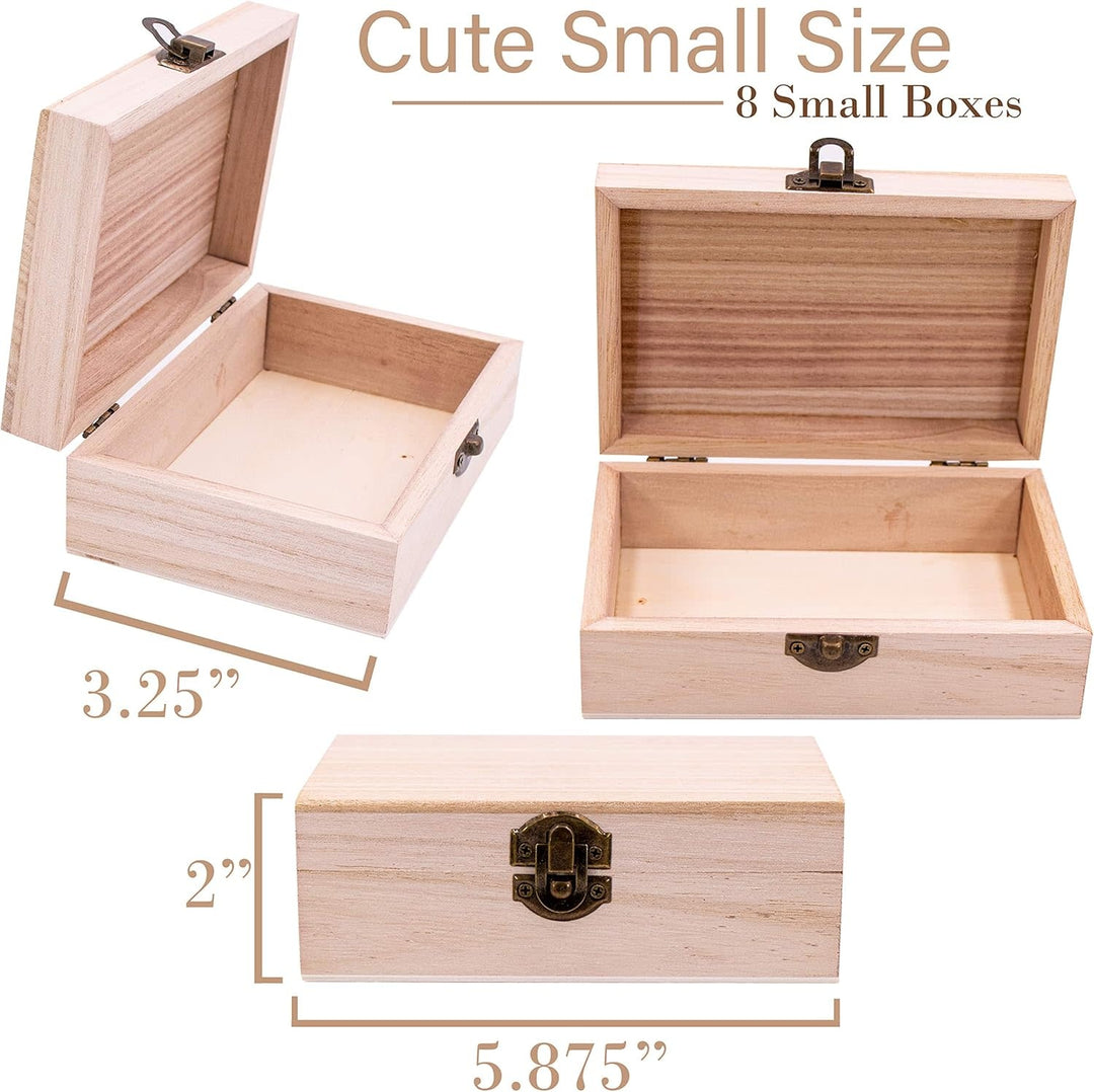 WOOD JEWELRY BOX 5.75"x3.75"x2" - 8 PACK