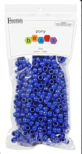 Pony Beads: Opaque Blue  6mmX9mm 750 Pack