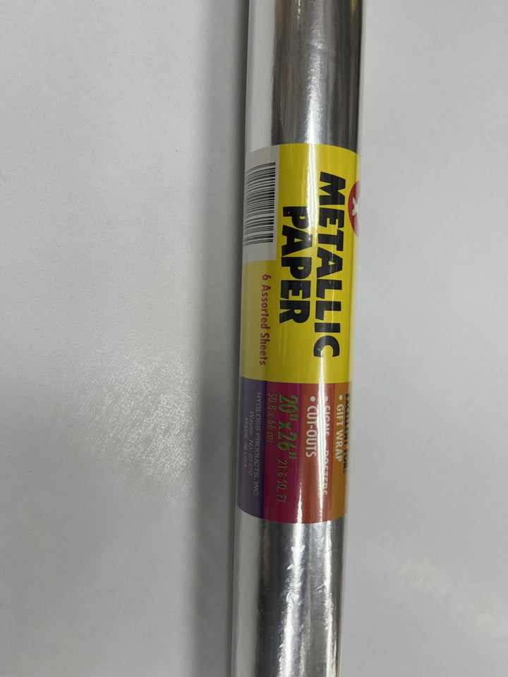 METALLIC PAPER ROLL: 20" x 26" ASSORTED COLORS 6 SHEETS