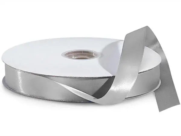 SATIN RIBBON: 3/8"x10 YARDS - SILVER