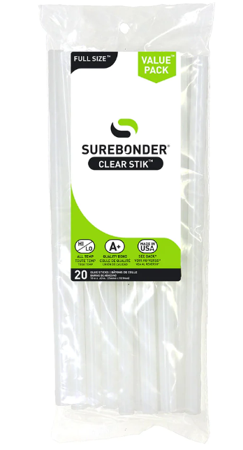 SUREBONDER HOT GLUE GUN STICKS:  10" 20 PACK