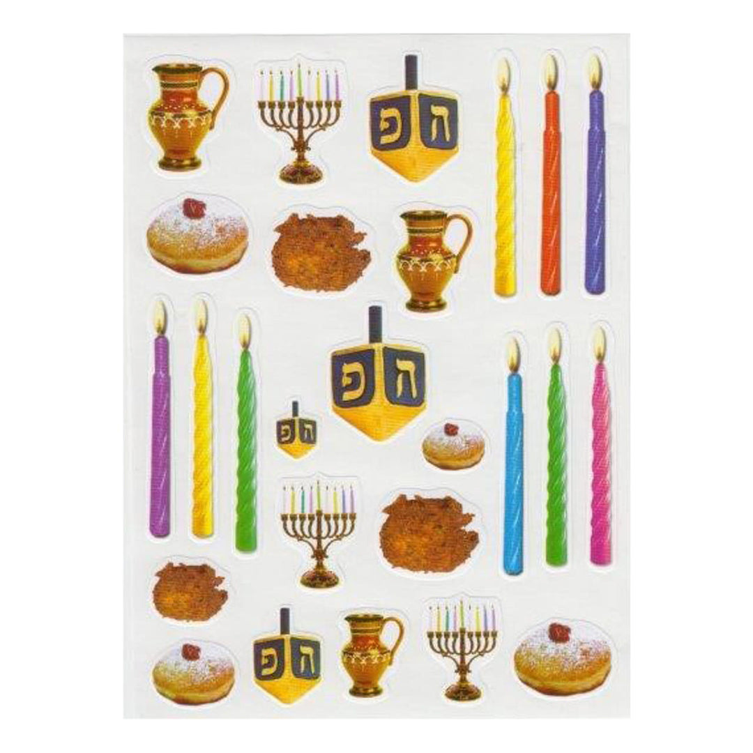 STICKERS: ASSORTED PHOTO FOAM CHANUKAH 80PC