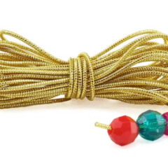 BEADING THREAD - ELASTIC - GOLD 3 YARDS