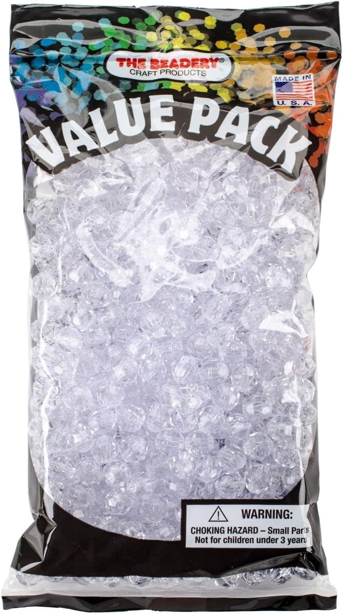 FACETED BEADS: 10MM CLEAR 450 PACK