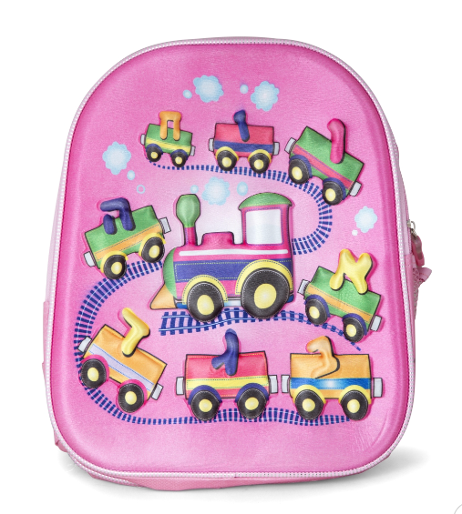 BACKPACK: PINK ALEF BEIS TRAIN