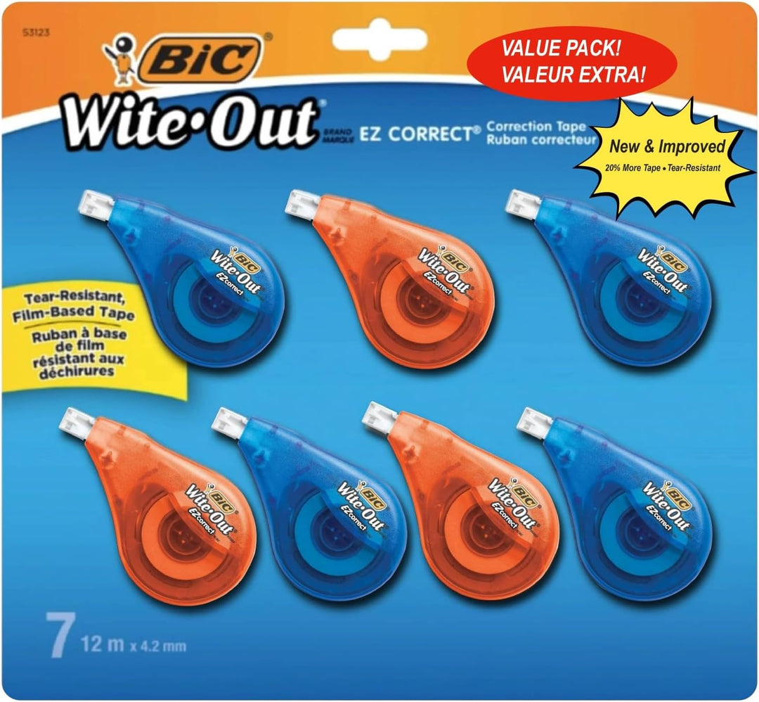 BIC WITE OUT CORRECTION TAPE 7 PACK