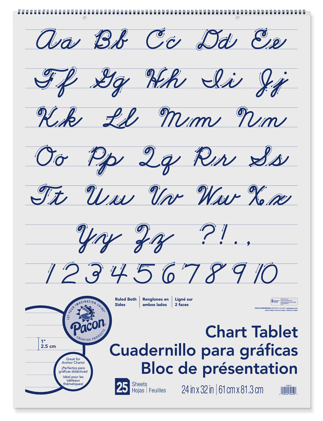 CHART TABLET - 1" RULED 24x32 -  25 SHEETS